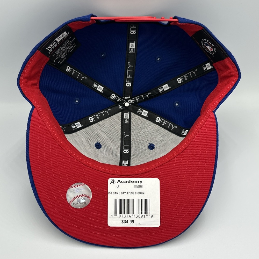 New Era Chicago Cubs Snapback Hat Mens OSFM Blue 9FIFTY MLB Game Day Cap NEW - Picture 7 of 8